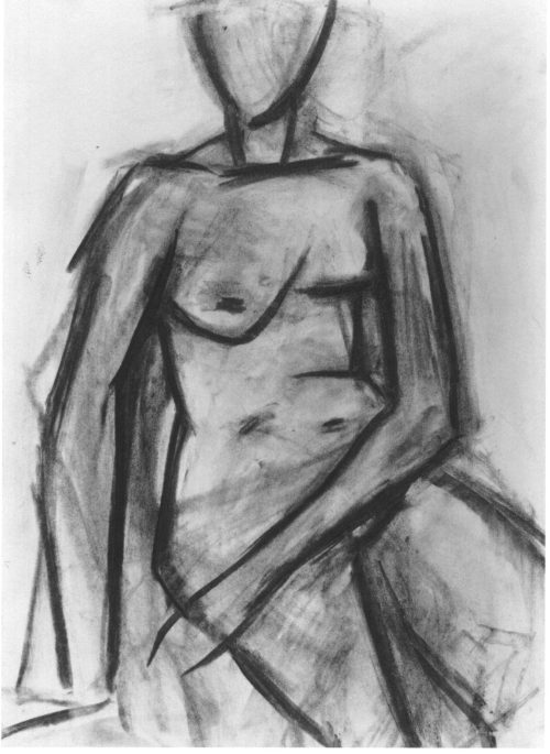 1987, Akt, Kohle, 60 x 42 cm